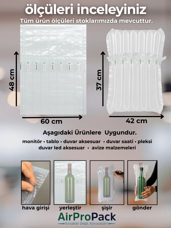 60X48 cm 10 Adet Hava Sütunlu Kargo Poşeti
