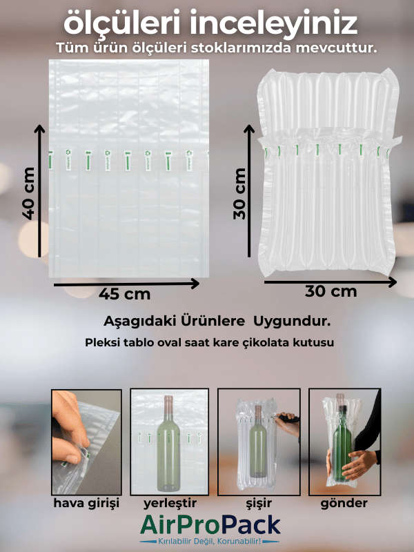45X40 cm 10 Adet Hava Sütunlu Kargo Poşeti